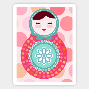 Russian dolls matryoshka (polka dot) Magnet